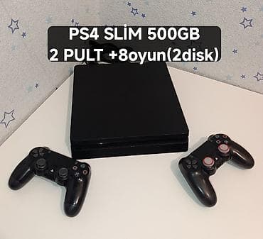 plays: Sony PS4 slim 500gb əla vəziyətdə, zavod plombu üzərində, 2 pult — 1