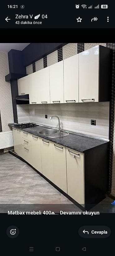 *Mətbəx mebeli 400₼* Qaz aspirator moyka daxildi ölçü təxmini 3