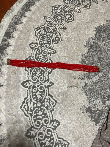 gümüş boyunbag: Qırmızı çoxsıralı boyunbağı - Parlaq qırmızı, fasetli şüşə/kristal — 2