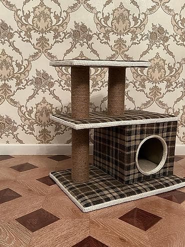 Yuvalar: Pişik üçün çoxfunksiyalı oyun və dırmaşma kompleksi - 2 mərtəbəli — 1