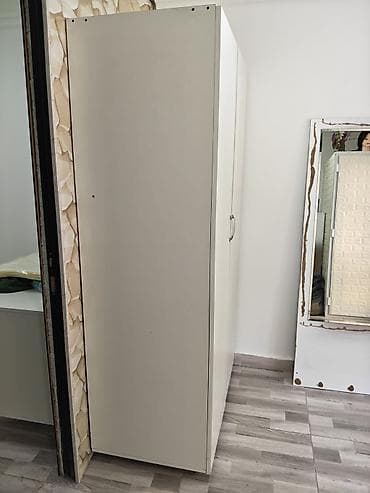 Ev üçün mebel: 2 qapılı, Ağ, Taxta, Açılan, Düz dolab — 9