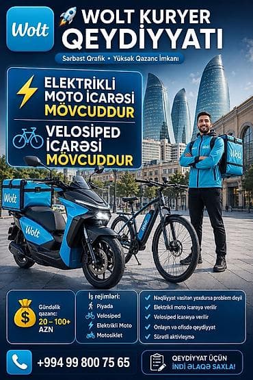 Moto-kuryer tələb olunur, Gündəlik ödəniş, Təcrübəsiz — 1