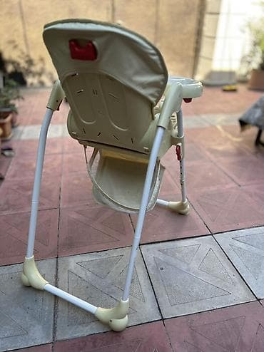 kiçik maşınlar: Uşaq yemək stulu - Rəng: krem/açıq bej, ağ metal ayaqlar - Yumşaq — 5