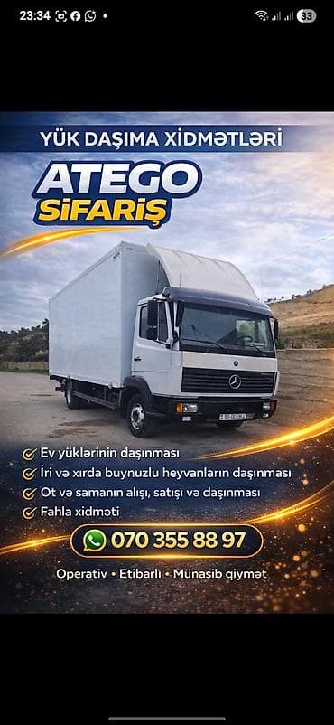Yükdaşıma xidməti – ATEGO sifarişi Təklif olunan xidmətlər: - Ev