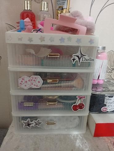 rezin bot: Plastik çoxseqmentli kosmetik və aksesuar təşkilatçısı - 4 ədəd — 2