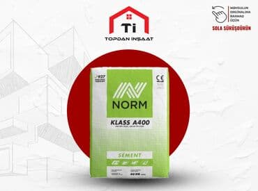 Шпаклевка: Sement "Norm 400" -8.30 azn “Topdan İnşaat” şirkəti tikinti və — 1
