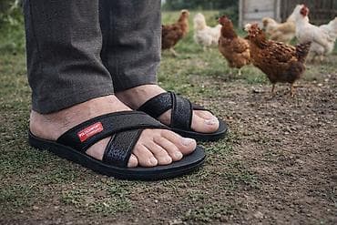 PoloComfort Sandals kişi şlapesi - Rəng: qara - Üst hissə: iki enli