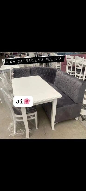 stol desdi: Qonaq otağı üçün, Açılmayan, Dördbucaq masa, 4 stul — 7