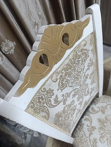 stul stollar: Qonaq otağı üçün, İşlənmiş, Qatlanmayan, rəng - Ağ Stul — 5