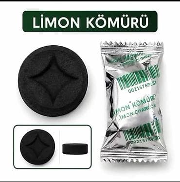 Məhsul: Limon kömürü (Lemon Charcoal) – tabletləşdirilmiş buxur/şamdan