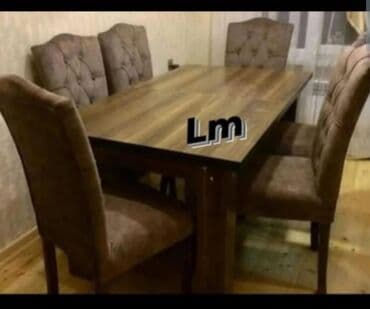 işlənmiş stol stul dəsti sumqayit: Qonaq otağı üçün, Yeni, Açılmayan, Dördbucaq masa, 6 stul — 6