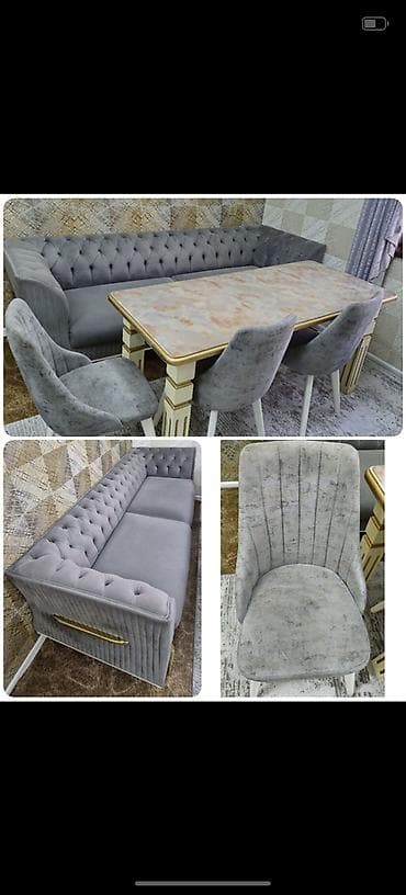 Mətbəx üçün, Açılmayan, Dördbucaq masa, 4 stul