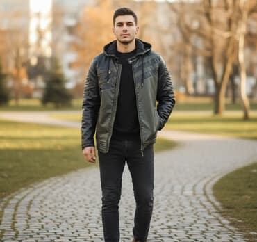 kişi dəri godəkcələr: Kurtka, Dəri, Payız, New Look, XL — 1