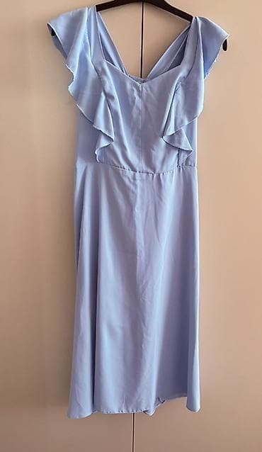 Личные вещи: Açıq mavi rəngdə zərif qadın donu - Stil: dizdən aşağı uzunluq - — 1