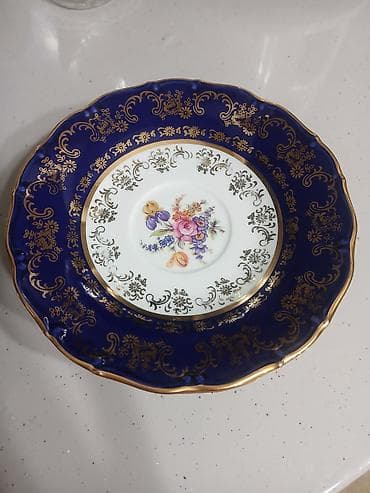 Nəlbəkilər, 6 ədədli dəst, rəng - Göy, Farfor, Çexiya