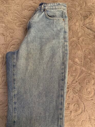 Mavi rəngli klassik cins şalvar - Açıq mavi (light wash) denim -