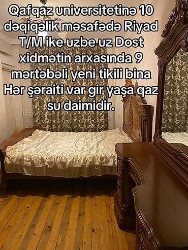 mansart evler: Qafqaz üniveristetinə 10 dq məsafədə Riad T/M ilə üzbə üz dost — 9