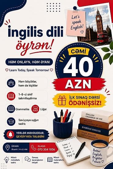 elmler akademiyasi: Müəllim, İndilis dili, 3-5 illik təcrübə, Növbəli qrafik — 1