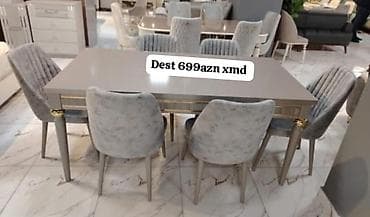 Açılmayan, Dördbucaq masa, 6 stul