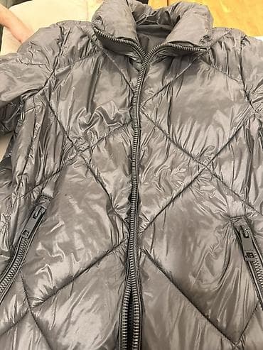 Üst geyimi: Gümüş-boz rəngli şişmə qadın üst geyimi (qışlıq jaket) - Parlaq — 2