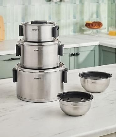 Qazan, rəng - Gümüşü, Paslanmayan polad, Karaca