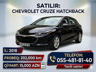 Chevrolet Cruze Hatchback – 2018 - Kuzov: hatchback, qara rəng - lalafo.az -da Chevrolet Cruze Hatchback – 2018 - Kuzov: hatchback, qara rəng -