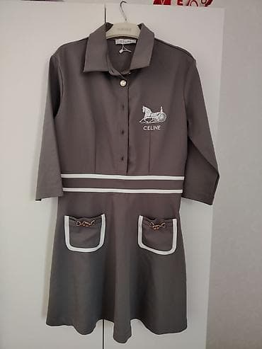Женская одежда: Qadın paltarı – CELINE motivli, bozumtul rəng. 2ededdi tezedi m/ L — 3