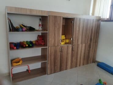 uşaq şkaf: Ofis mebel dəsti – masa, dolablar və resepsiyon stendi - İş masası — 2