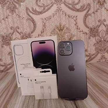 iphone 6 barter: IPhone 14 Pro Max, 256 GB, Deep Purple, Zəmanət, Barmaq izi, Simsiz şarj — 1