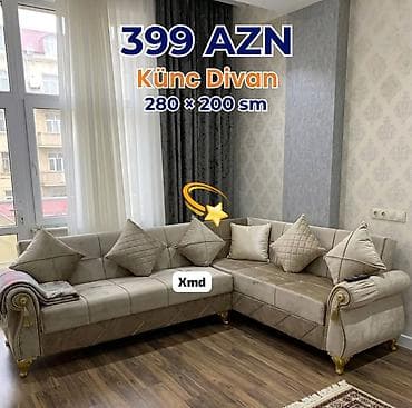 Künc divan – 280 × 200 sm - Qiymət: 399 AZN (şəkildə göstərilən) -