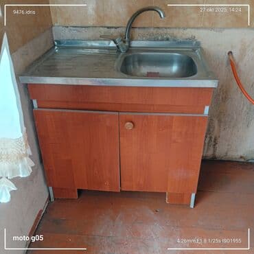 мойка шкаф для кухни: Mətbəx üçün sinkli dolab - Üst hissə: paslanmayan poladdan birgözü — 1