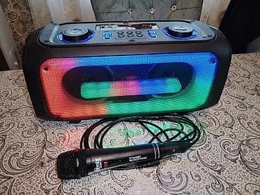 işlenmiş kalonka: Eltronic ART.20-40 portativ akustik sistemi + simli dinamik mikrofon — 1