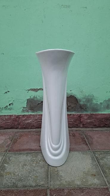 sireceken masin: Piyedestal lavabosu – ağ keramika - Material: parlaq şirəli keramika — 3