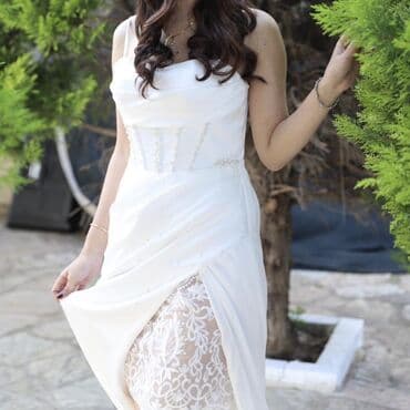 qızlar üçün paçka ətəklər: Məhsul: Gəlinlik donu - Rəng: Ağ, atlas effektli parça - Dizayn — 2