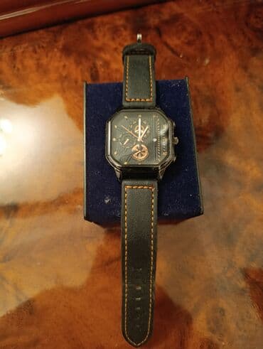 купить часы orient: Kişi qol saatı – kvadratlaşdırılmış səkkizkünc qara korpus — 1