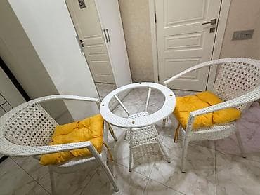 стол и стулья для дачи: Balkon/teras, heyət,Bağ evi üçün 3 parçalı mebel dəsti yalniz masa — 3