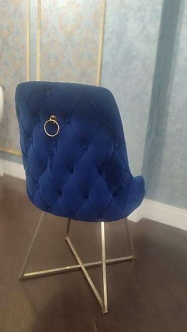 işlenmiş stul: Mavi məxməri kreslolar - Rəng: dərin kobalt mavi - Material: yumşaq — 5