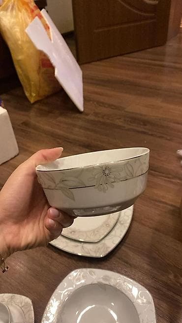 yemek desdi: Nahar dəsti, rəng - Ağ, Farfor, 12 nəfərlik, Türkiyə — 6