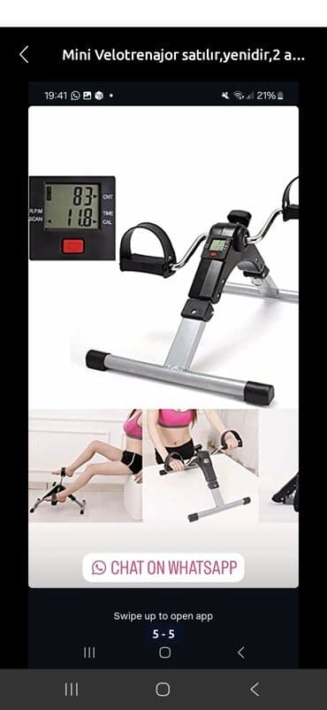 ayaq ustu saat: Portativ mini velotrenajor evdə və ya ofisdə məşq etmək üçün ideal — 3