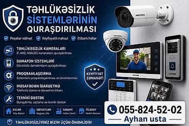 Xidmətlər: - Kompüter və noutbuk servisi - Təhlükəsizlik kameralarının