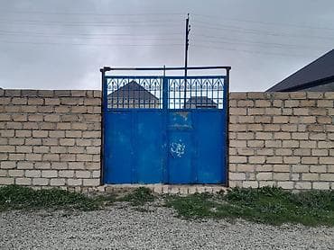 Dəmir Həyət darvazası, Yana açılan, Mexaniki, Qapı ilə, rəng - Mavi, Kredit yoxdur