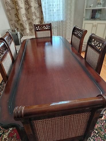 стул кожаный: Для гостиной, Нераскладной, Прямоугольный стол, 6 стульев — 2