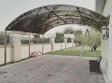 bisetka modelleri: Metalkarkas üstü örtüklər – darvaza və həyət üçün dekorativ və — 4