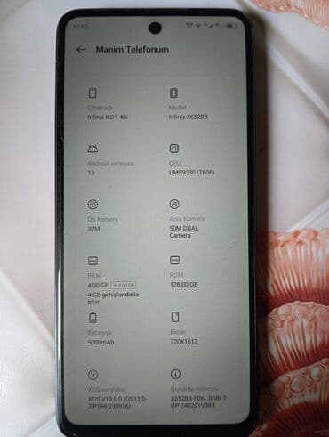 чехол на айфон 6 s: Infinix HOT 50i, 128 GB, rəng - Qara, Sensor — 5