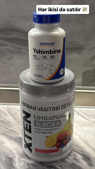 Məhsul: İdman qidaları dəsti – Nutricost Yohimbine + XTEN BCAA -