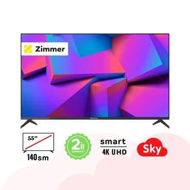 televizor 2 ci el: Yeni Televizor Zimmer 55" 4K (3840x2160), Pulsuz çatdırılma — 2