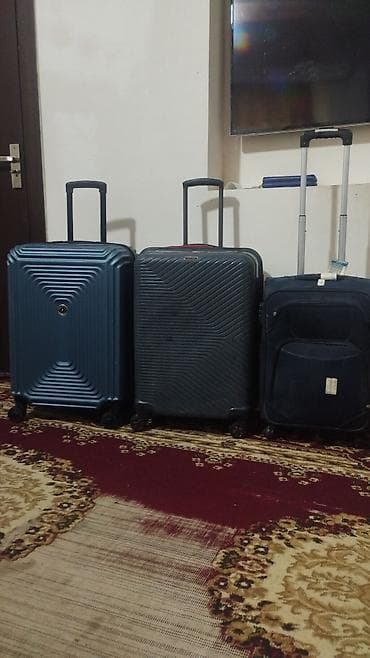 İdman və hobbi: 3 ədəd səyahət çamadanı dəsti - Növ: Təkərli, teleskopik tutacaqlı — 1