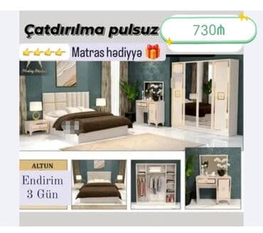 kuxna mebeli qiymetleri: İkinəfərlik çarpayı, Azərbaycan, Yeni — 1