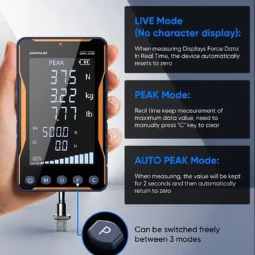 səviyyə: Dinamometr. Model: GOYOJO GF-500D Peşəkar laborator cihaz. Rəqəmsal — 2