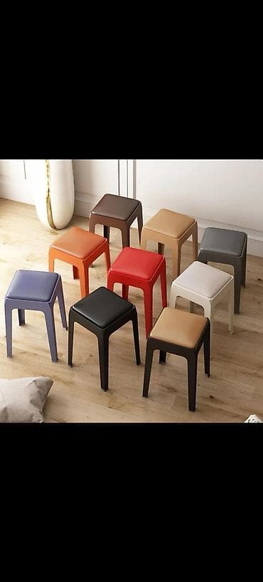 Mebel: Plastik kvadrat taburetka – yığcam və çoxməqsədli. - Dizayn — 1
